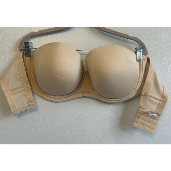 Wacoal Womens 42DD BRA Strapless Full Coverage Beige Special Occasion No Straps - Picture 2 of 9
